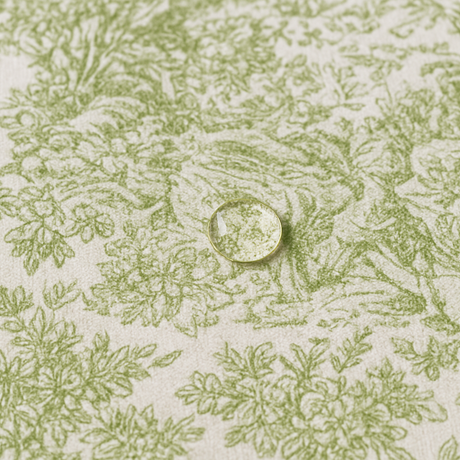 Mantel antimanchas redondo Toile de Jouy Verde