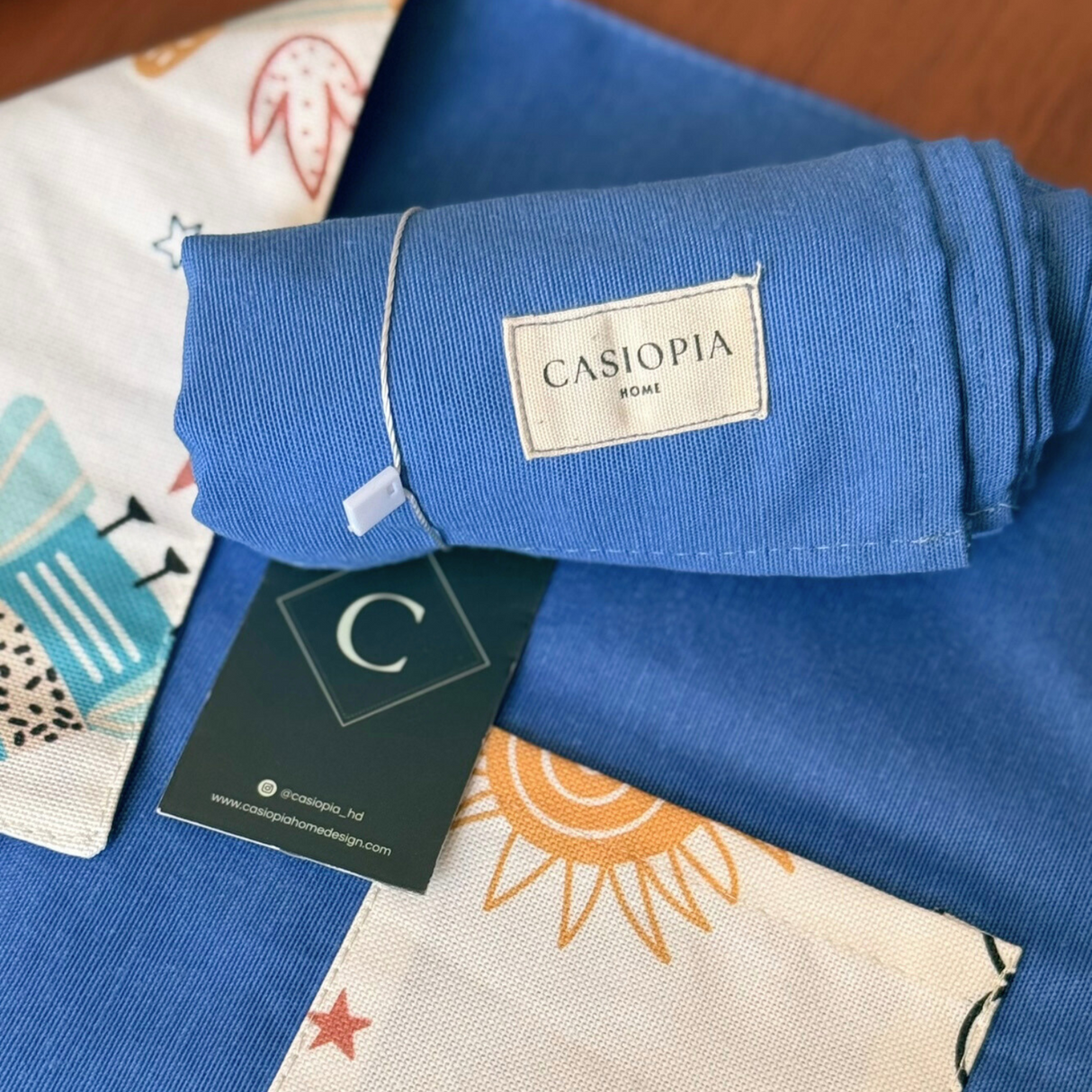 Set 4 Servilletas lonchera azulino