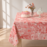Mantel antimanchas rectangular Caracolas rojo
