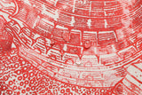 Mantel antimanchas rectangular Caracolas rojo