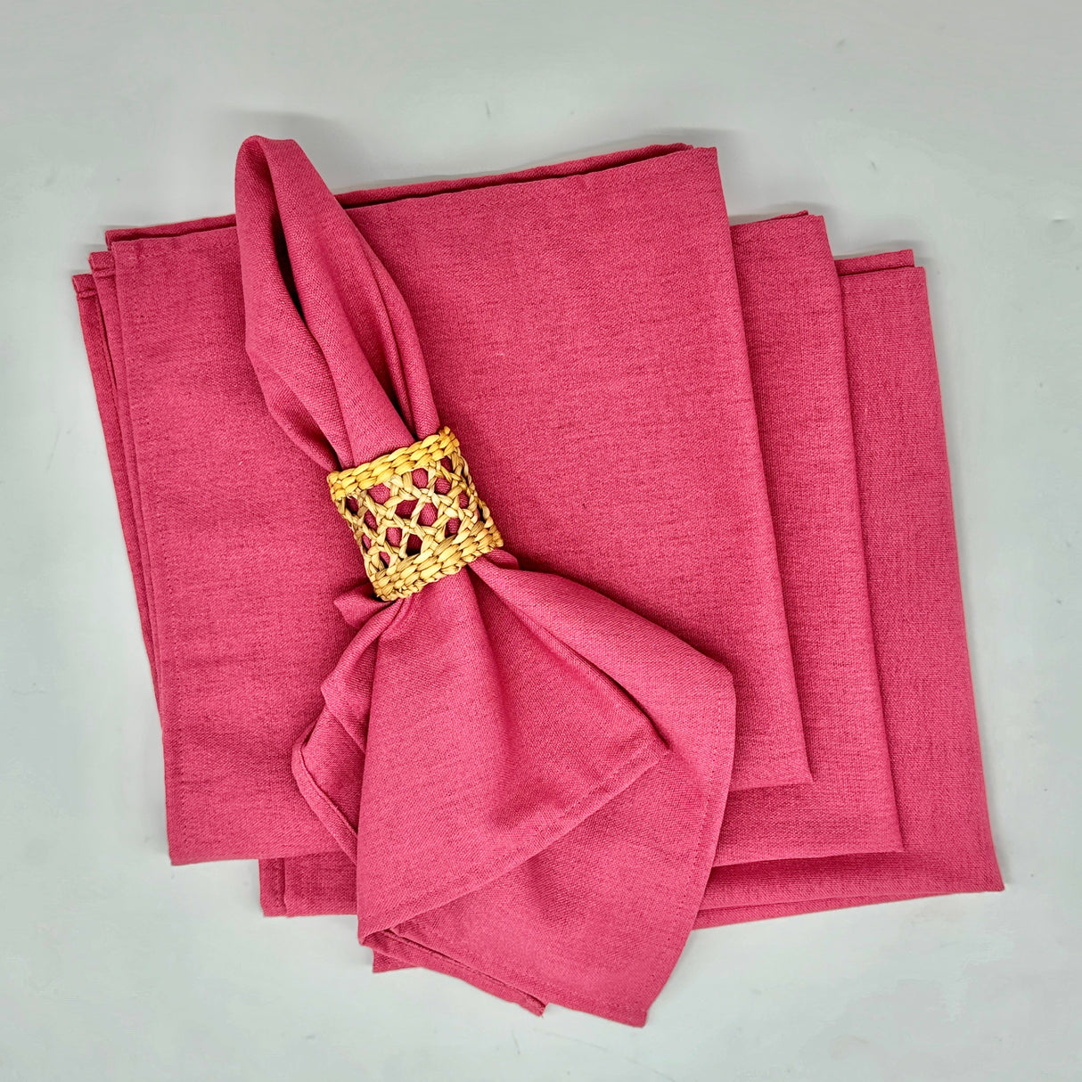 Set 4 Servilletas algodón rosa viejo