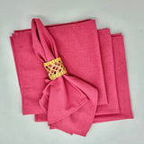 Set 4 Servilletas algodón rosa viejo