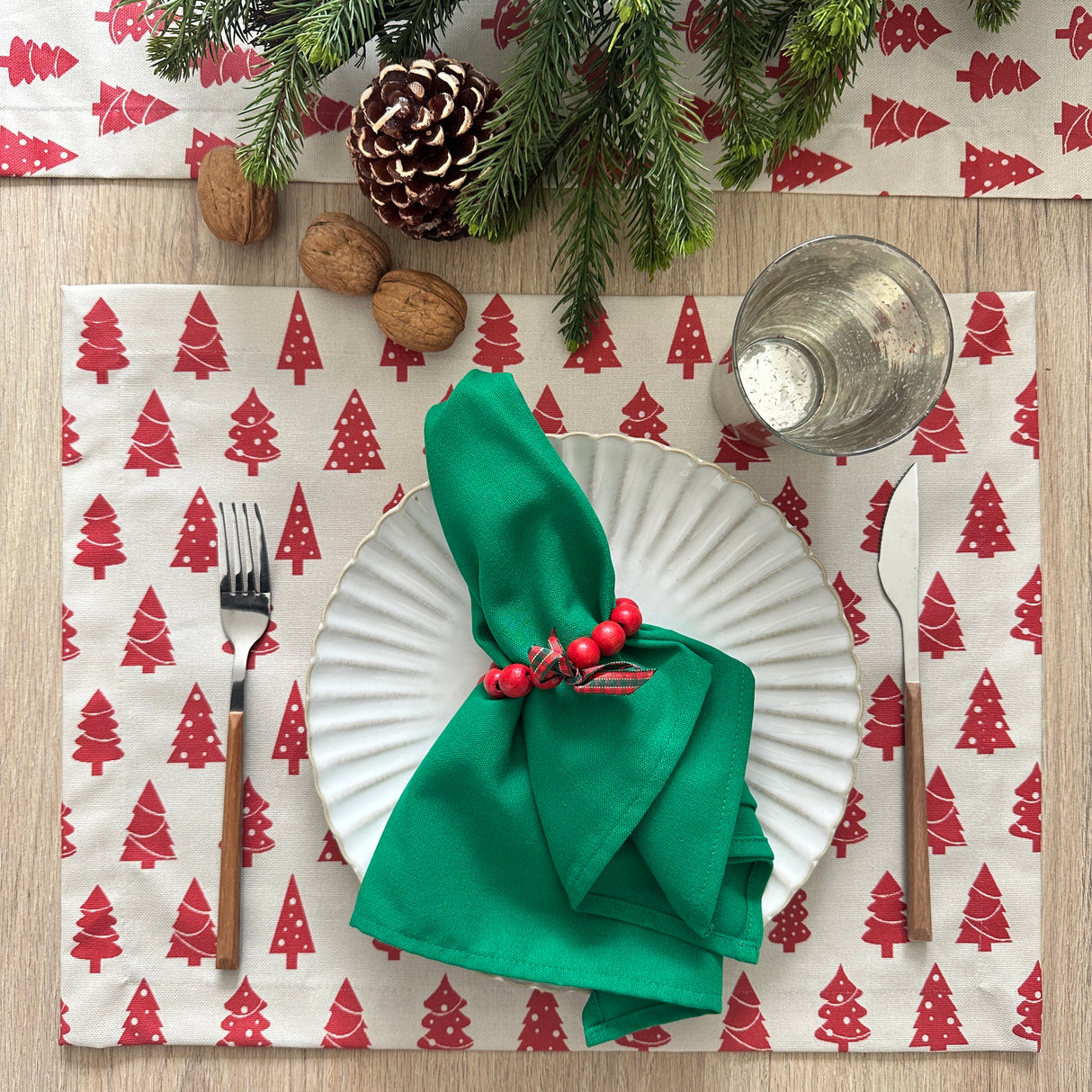 Set 4 Individuales antimanchas White Christmas