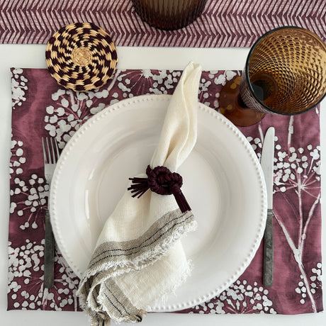Set de 2 servilleteros junco vino