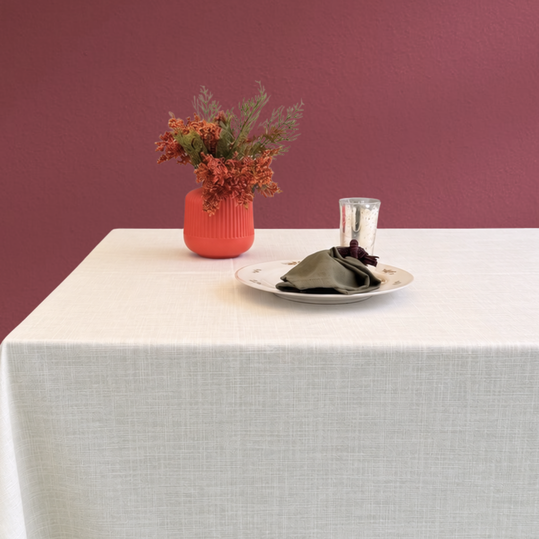 Mantel antimanchas cuadrado Viscolino blanco