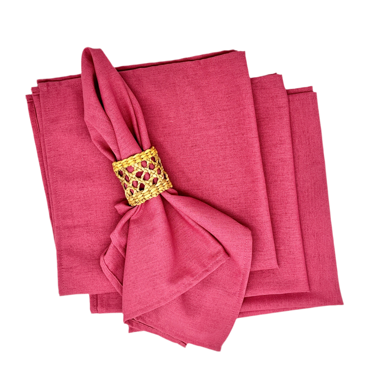 Set 4 Servilletas algodón rosa viejo