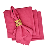 Set 4 Servilletas algodón rosa viejo