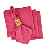 Set 4 Servilletas algodón rosa viejo