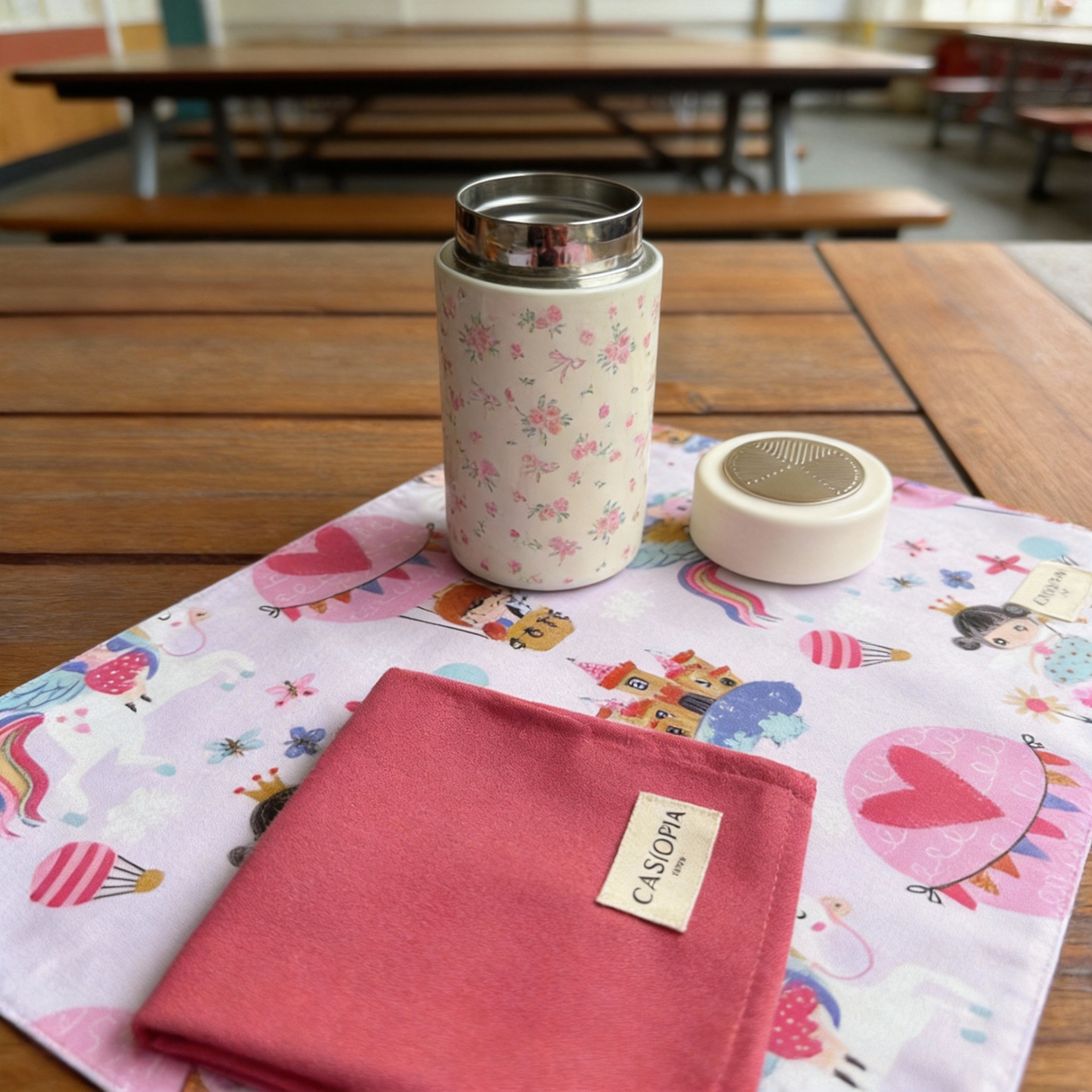 Set 4 Servilletas lonchera fucsia