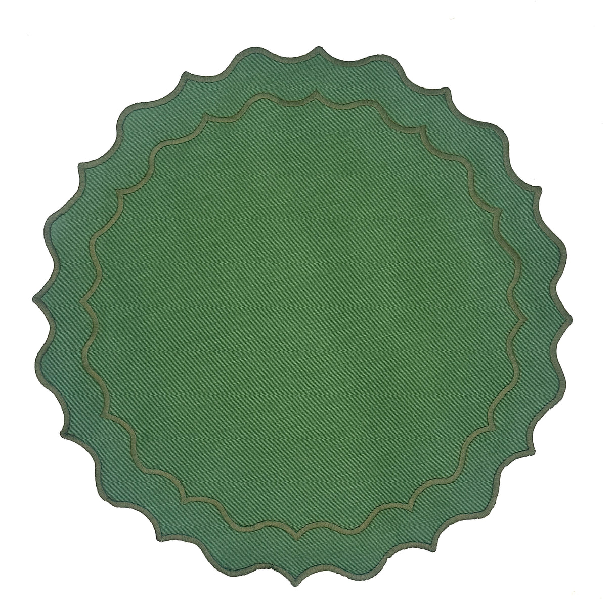 Individual antimanchas redondo bordado ondas verde