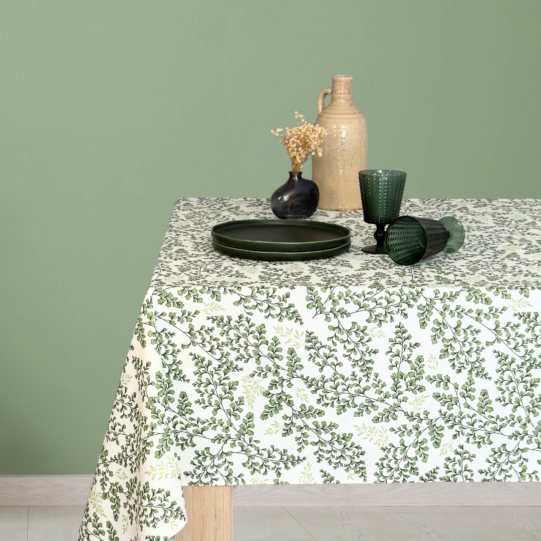 Mantel antimanchas rectangular Helechos