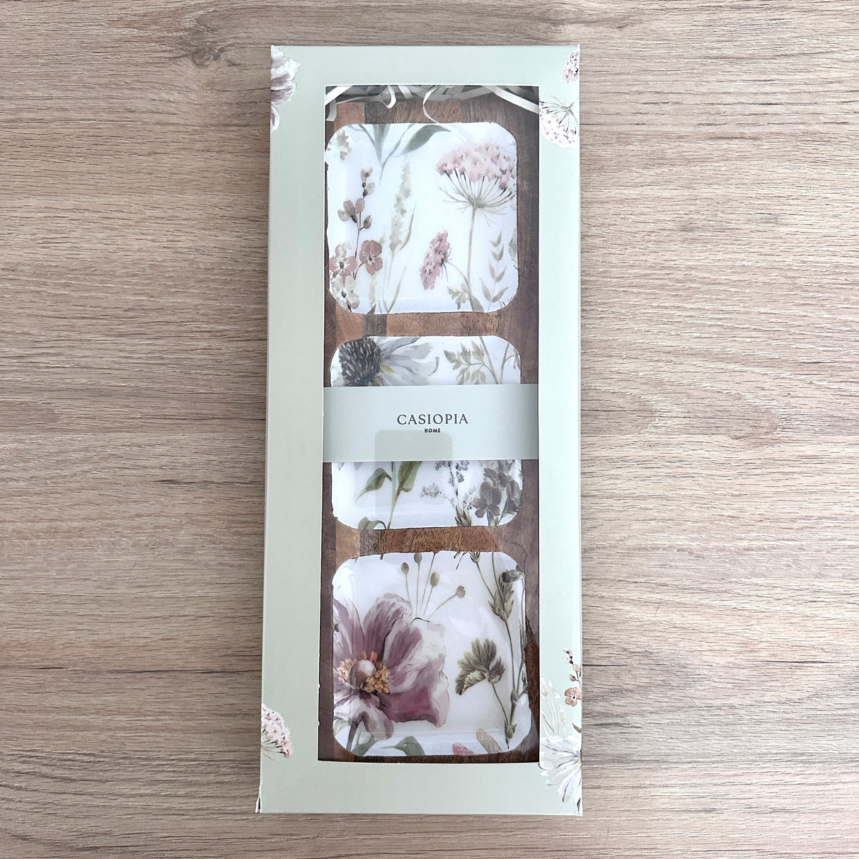 Bandeja rectangular Natura con 3 divisiones