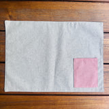 Individual lonchera antimanchas reversible Rosado/Gris