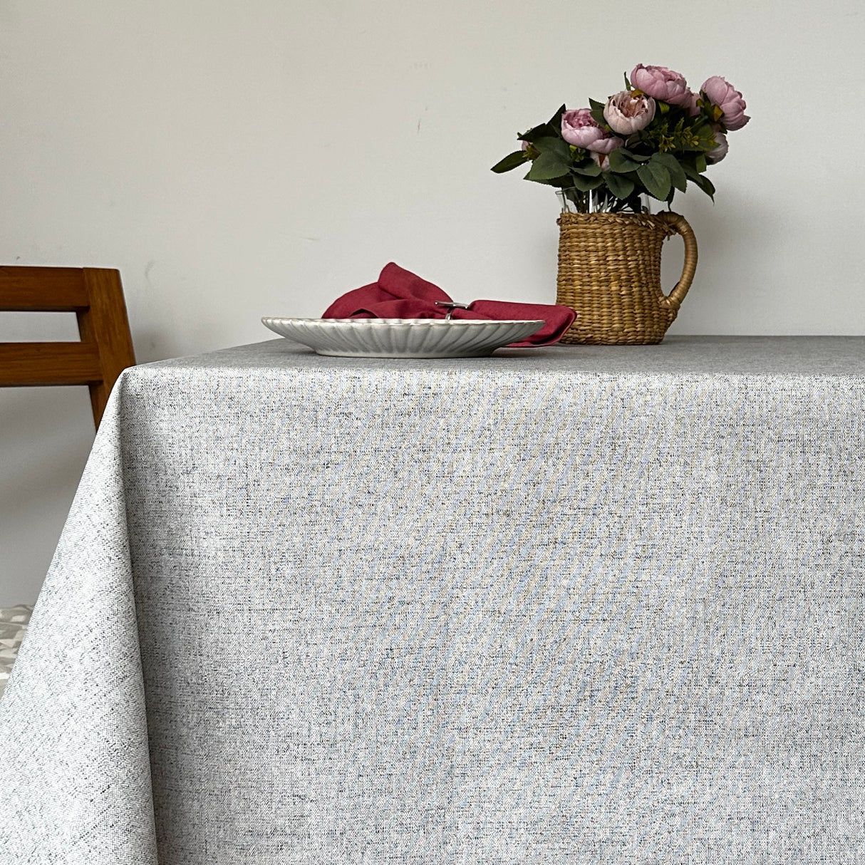 Mantel rectangular antimanchas Loneta Gris