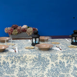 Mantel antimanchas rectangular Toile de Jouy Azul