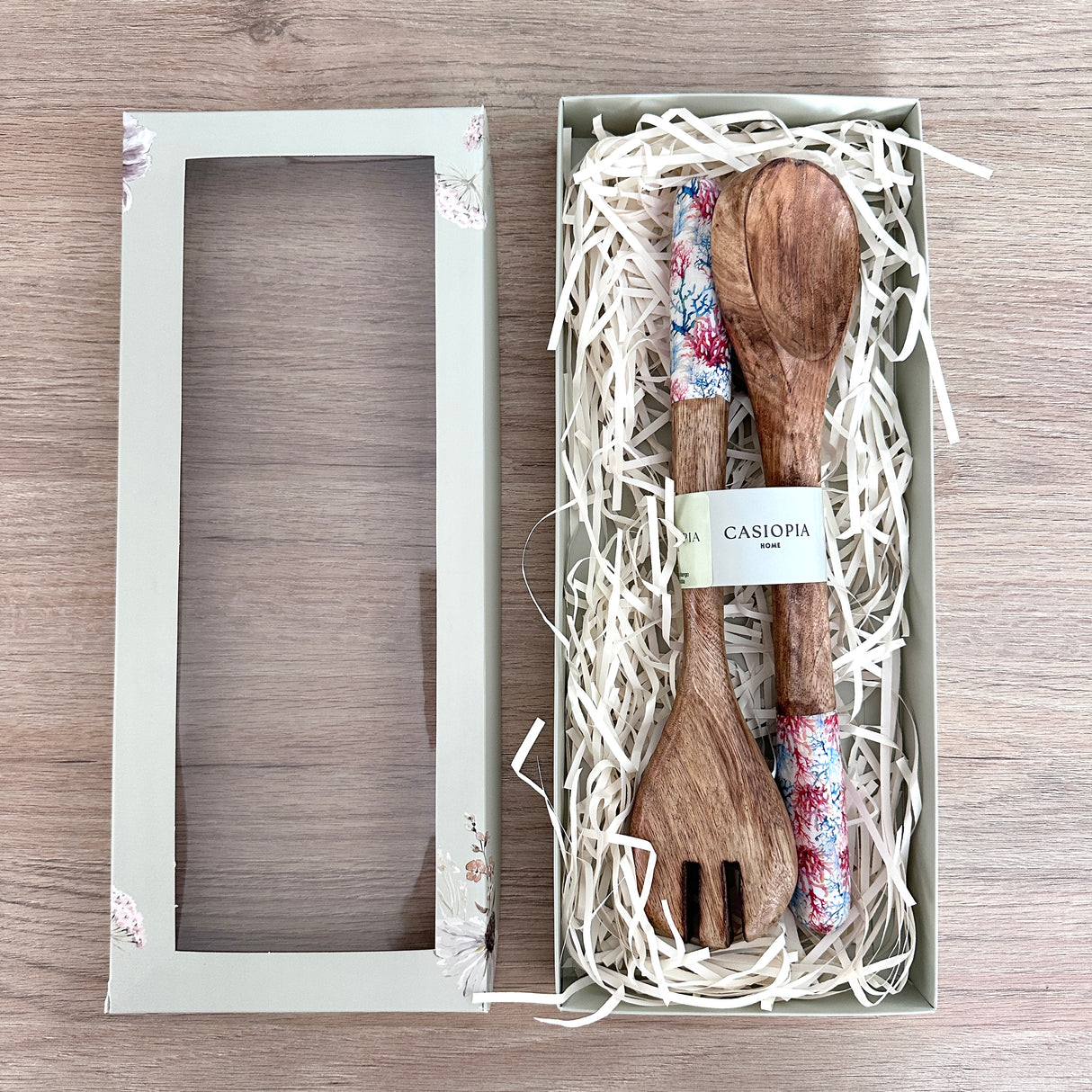 Set cuchara y tenedor Coral