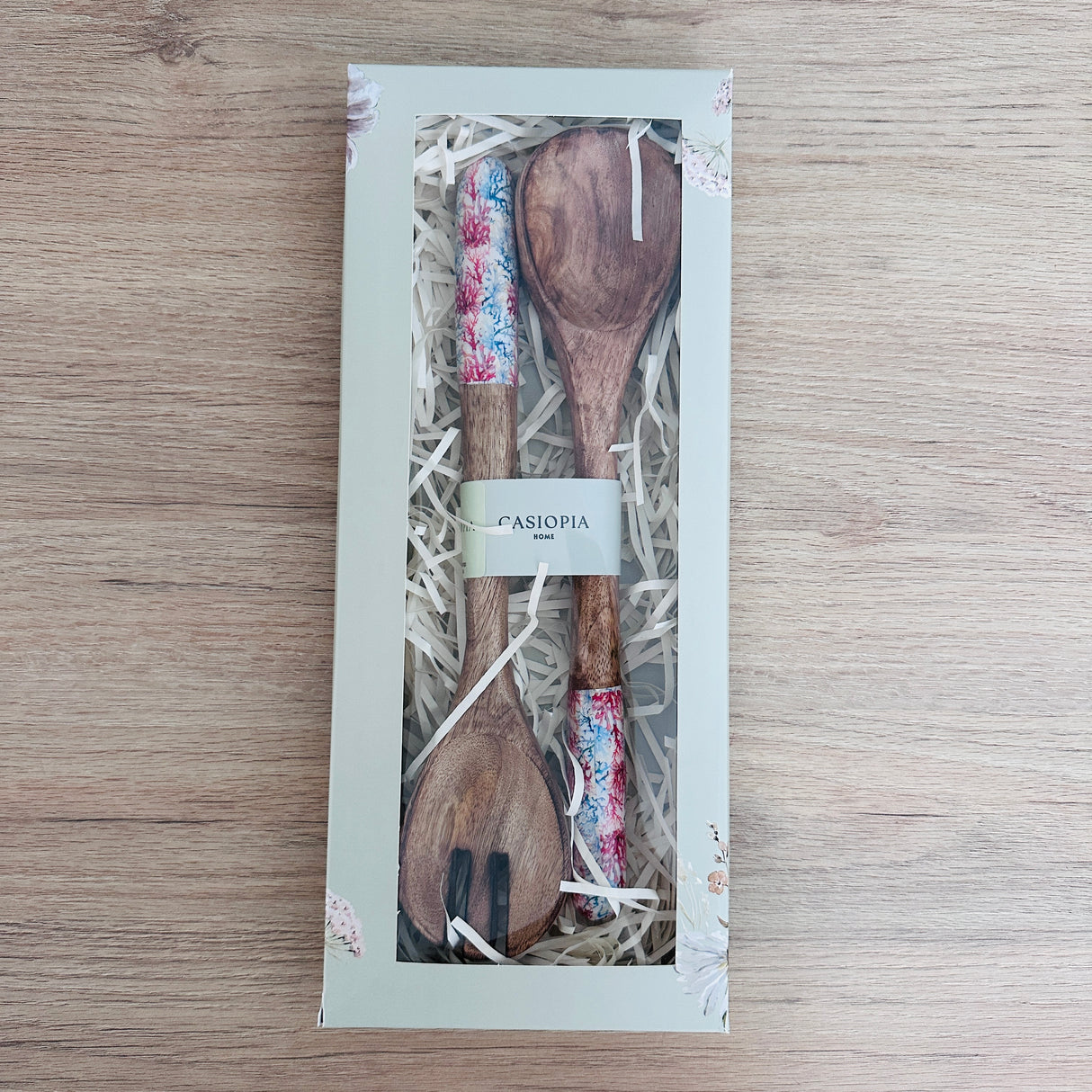 Set cuchara y tenedor Coral