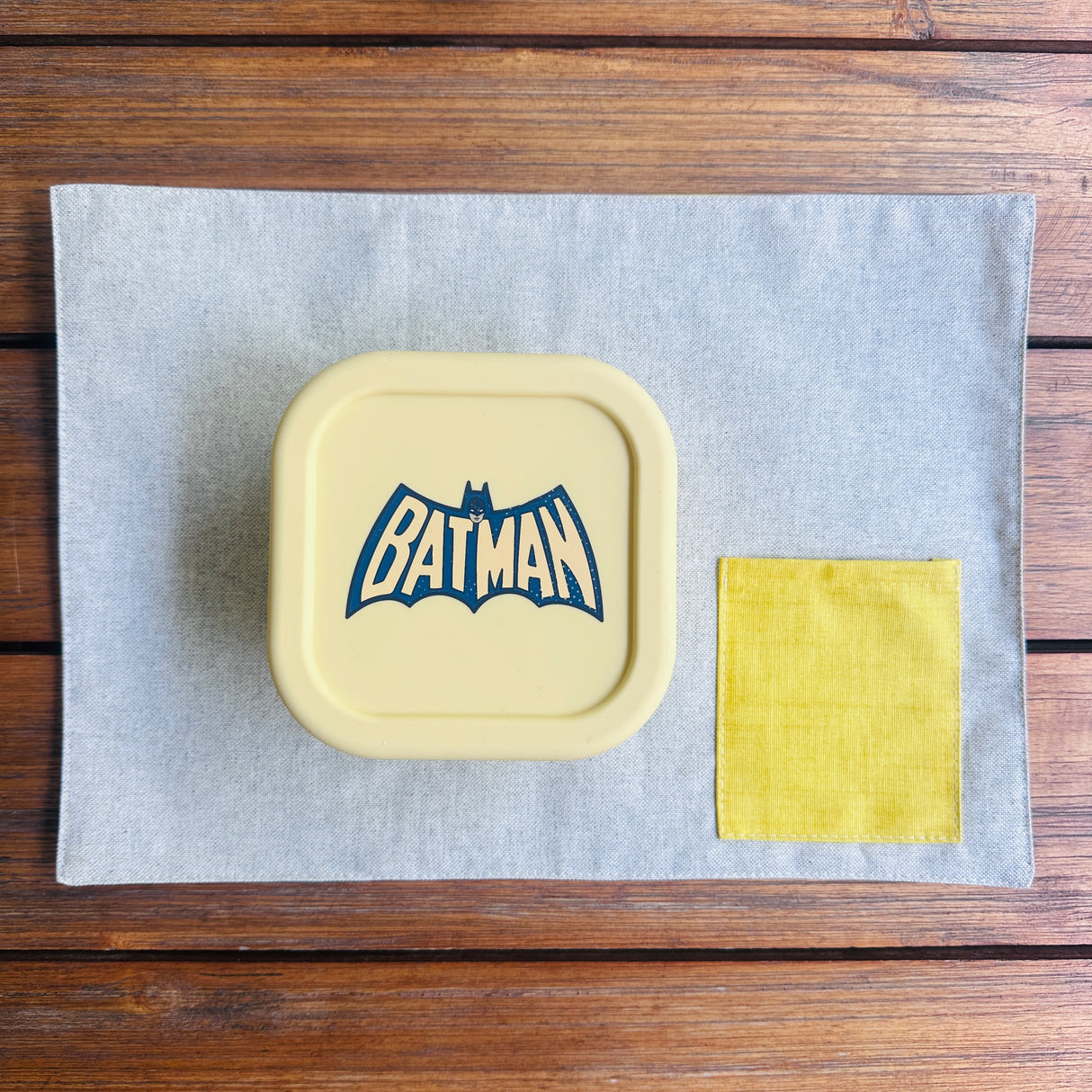Individual lonchera antimanchas reversible Amarillo/Gris