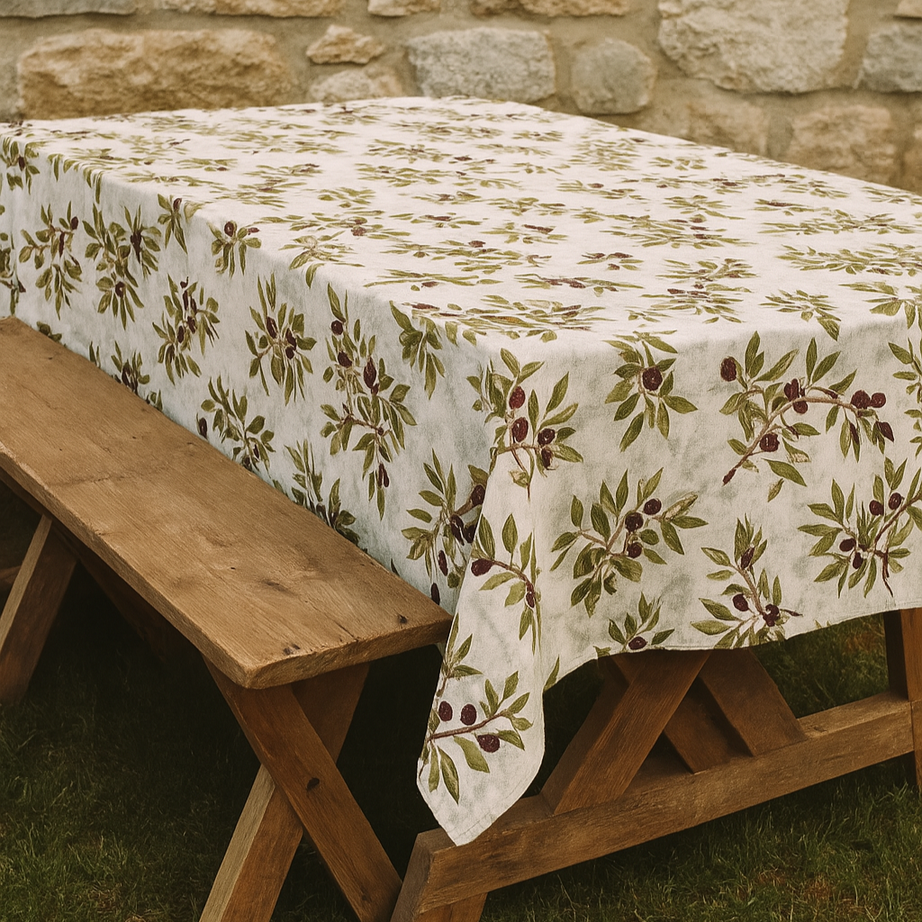Mantel rectangular antimanchas Olivas