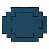 Individual antimanchas bordado escalera azul y negro
