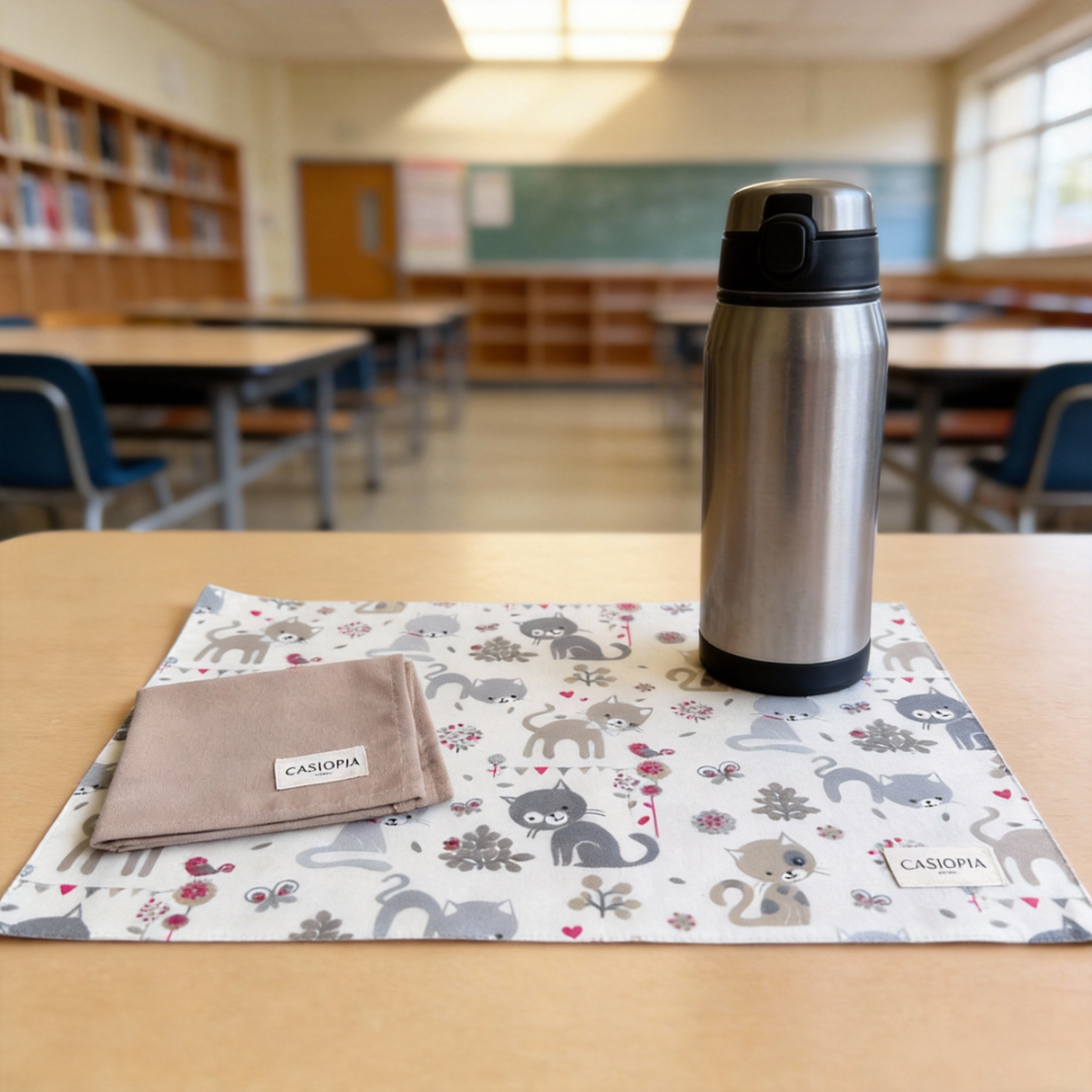 Individual lonchera antimanchas reversible Cats