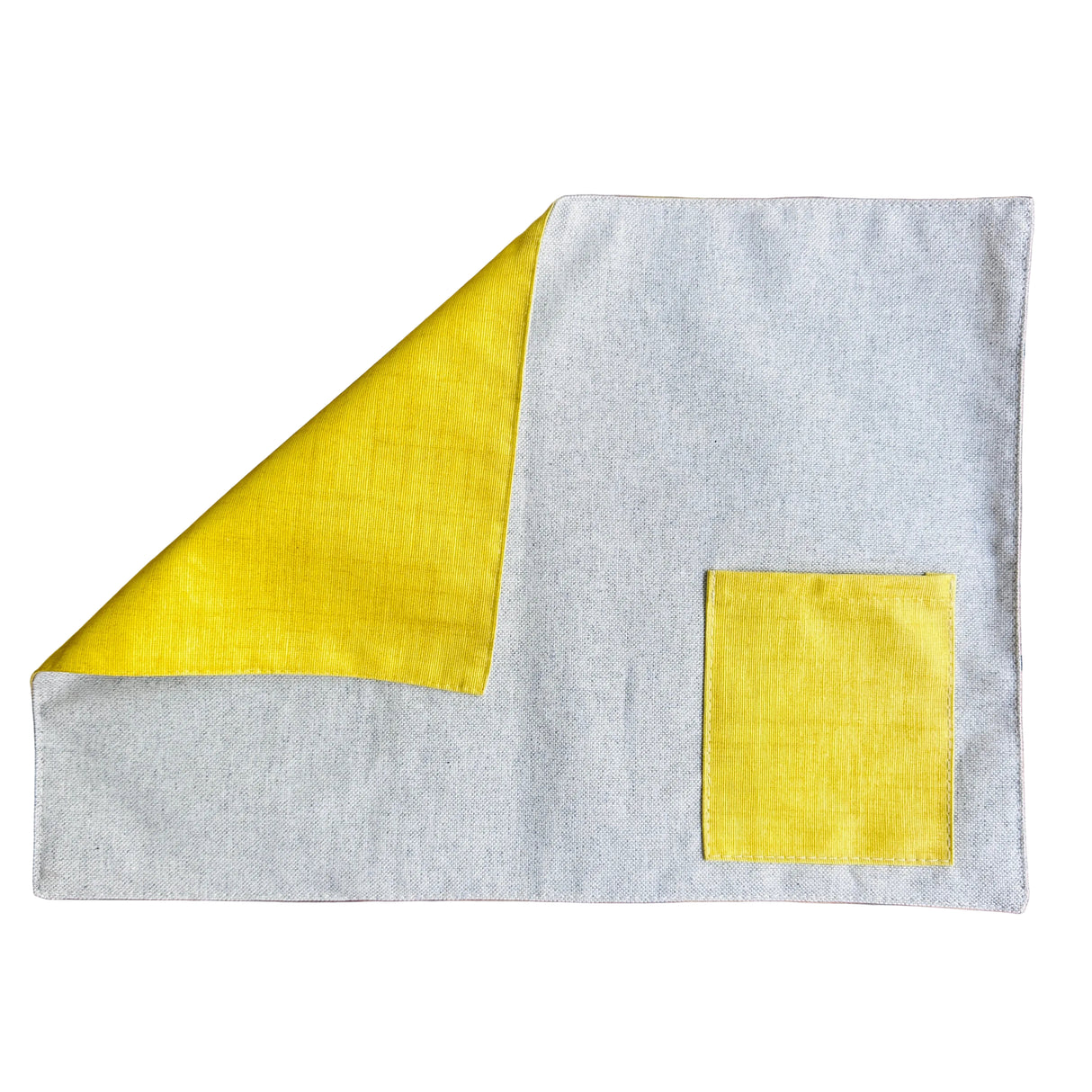 Individual lonchera antimanchas reversible Amarillo/Gris