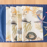 Set 4 Individuales antimanchas Acuario + Camino Azulino