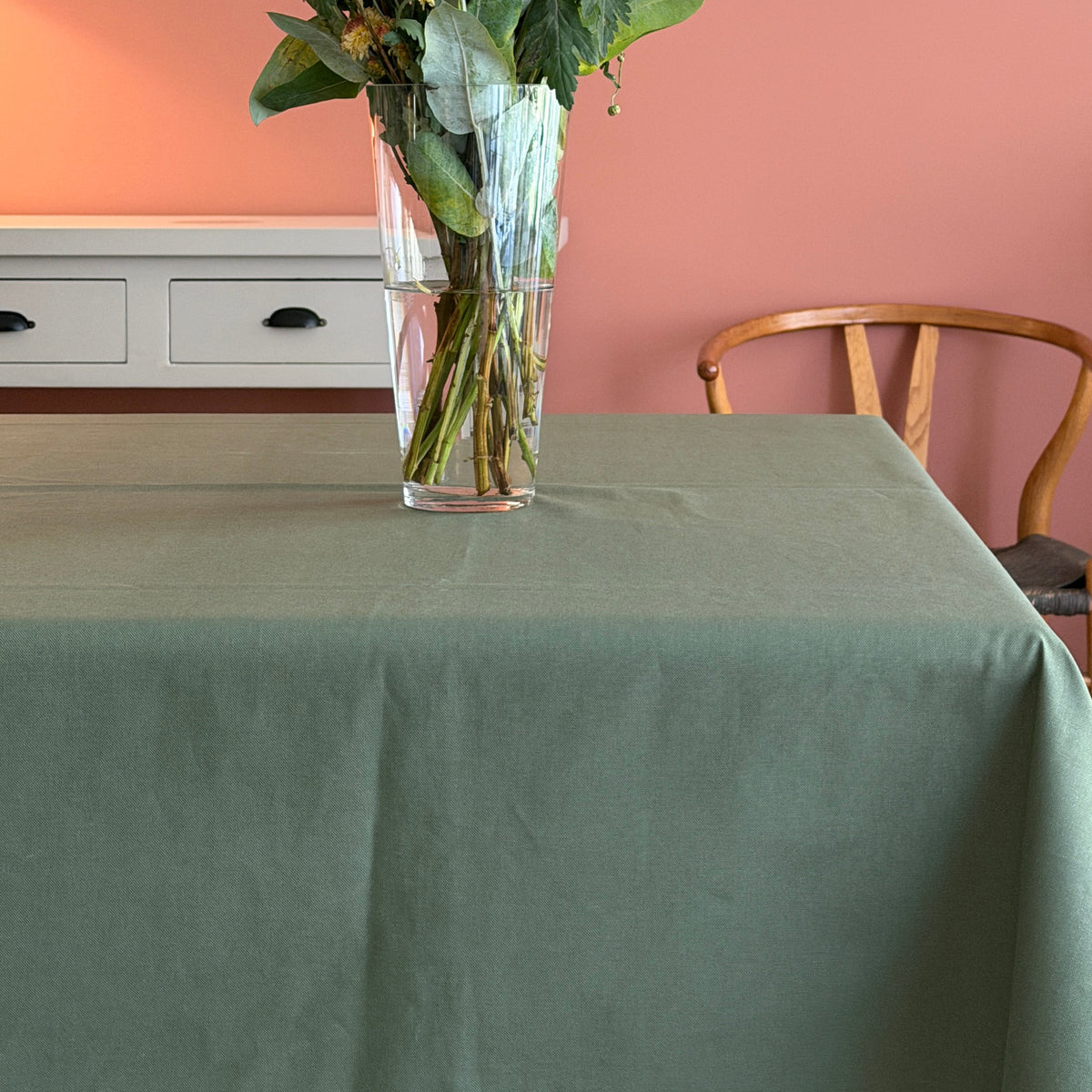 Mantel antimanchas rectangular Panama Verde oliva
