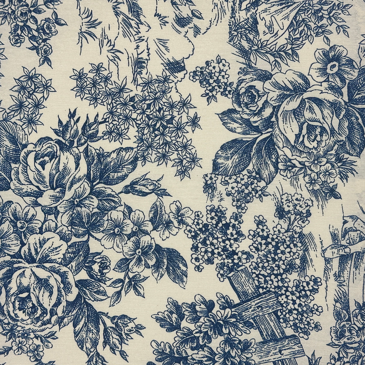 Set 4 Individuales antimanchas Toile de Jouy Azul