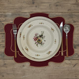 Individual antimanchas bordado ondas granate y beige