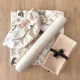 Set 4 Individuales antimanchas Natura+ Camino beige  + Panera Natura + Servilletas beige