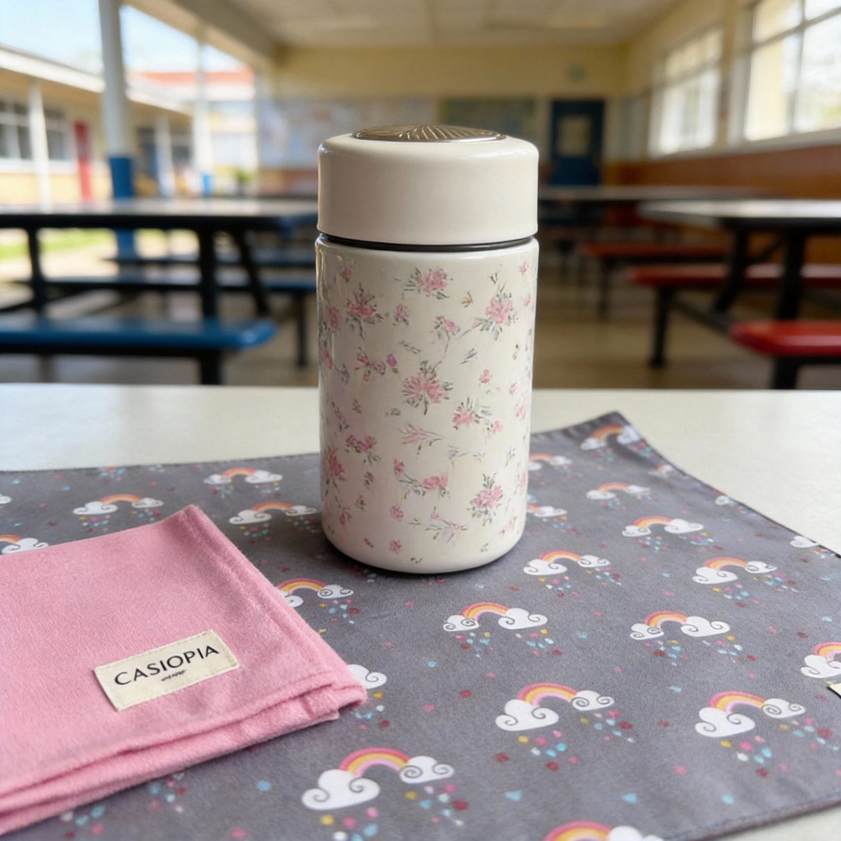 Individual lonchera antimanchas reversible Arcoiris