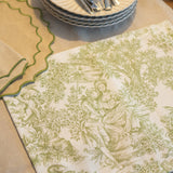 Set 4 Individuales antimanchas Toile de Jouy Verde