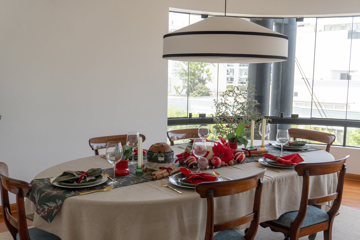 Mantel antimanchas rectangular 100% Lino Beige