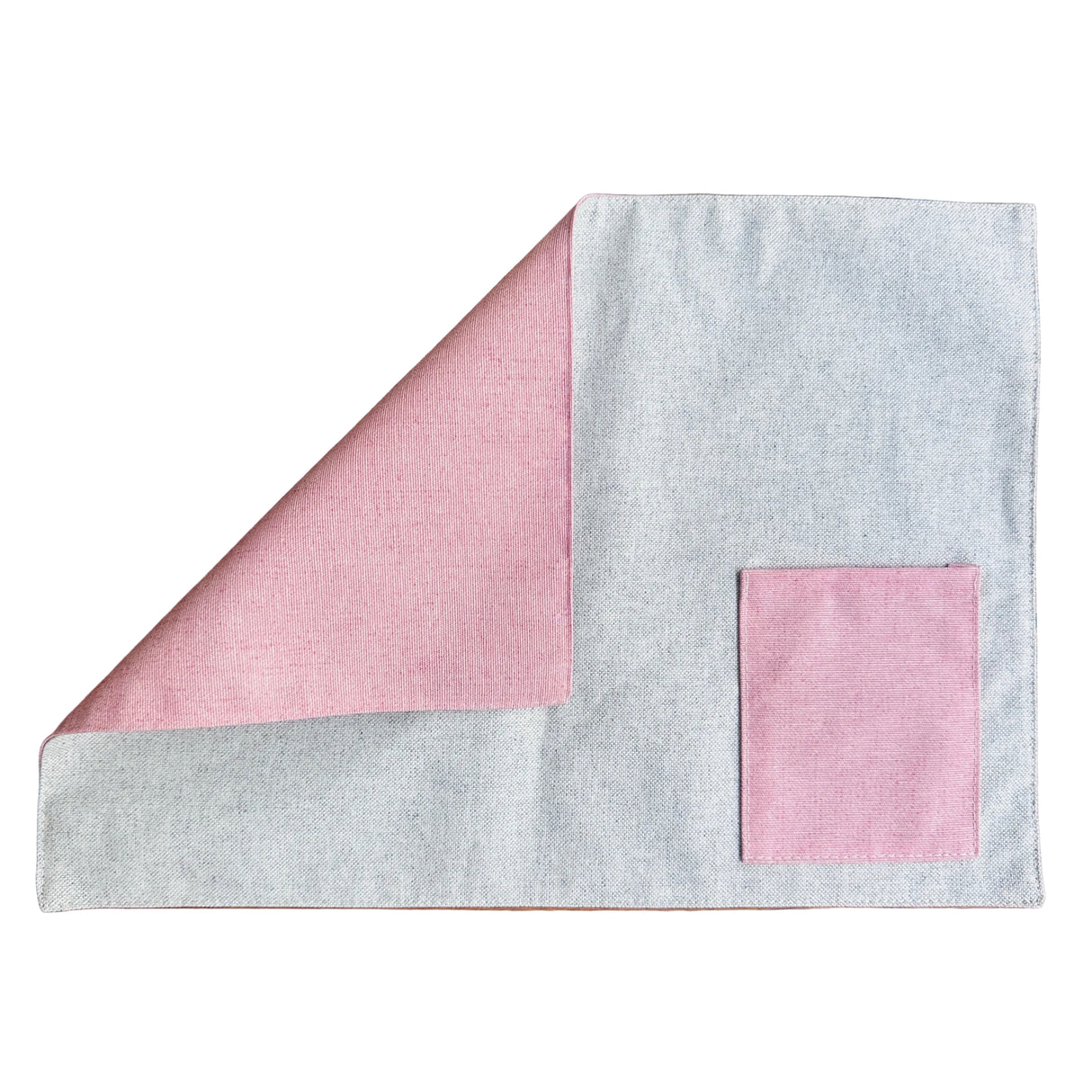 Individual lonchera antimanchas reversible Rosado/Gris