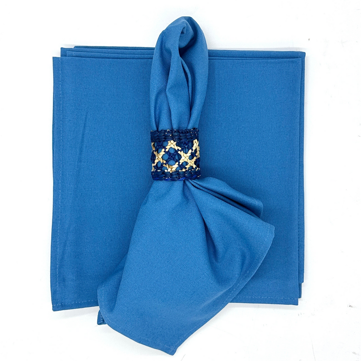 Set 4 Servilletas algodón azul