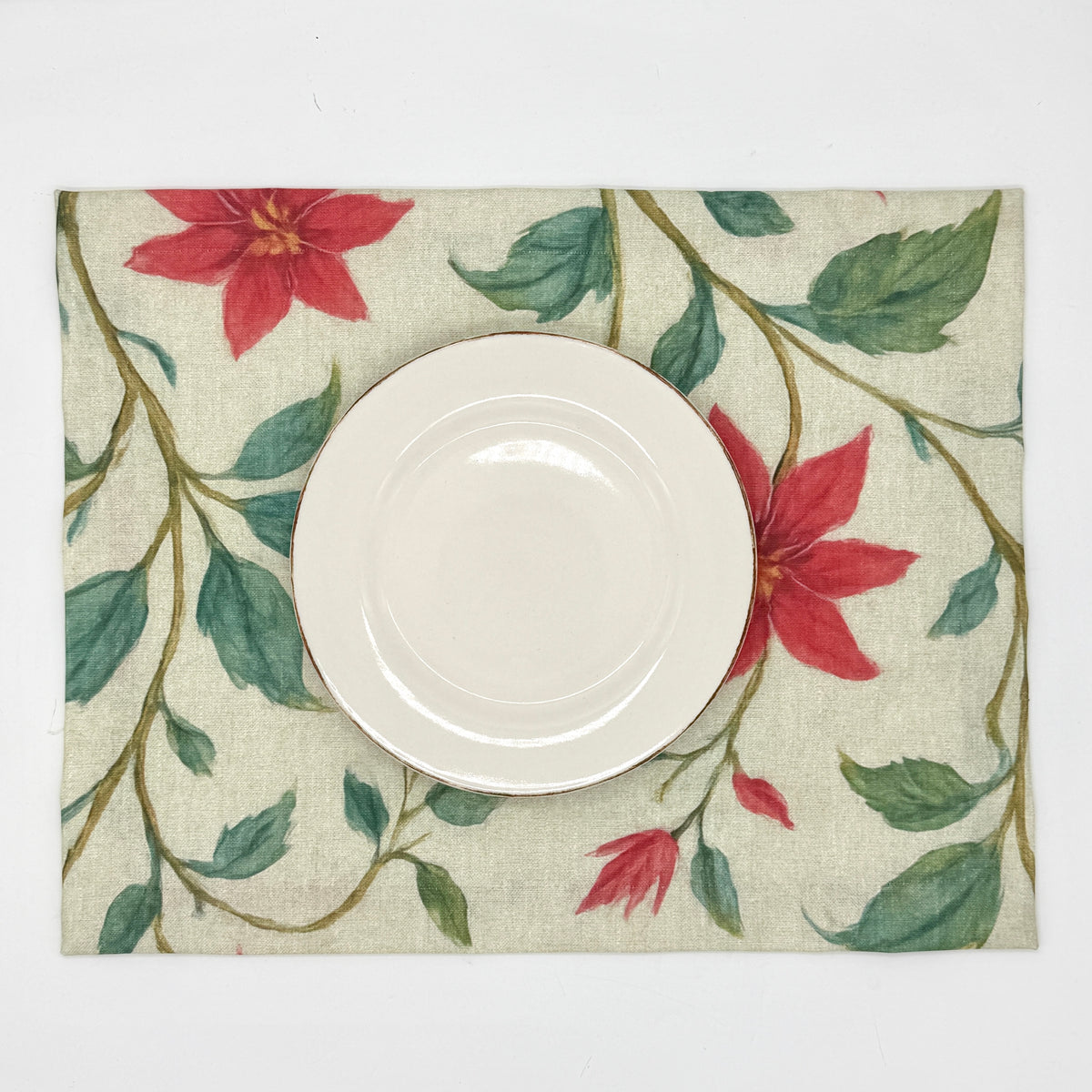 Set 4 individuales antimanchas Flor de Pascua