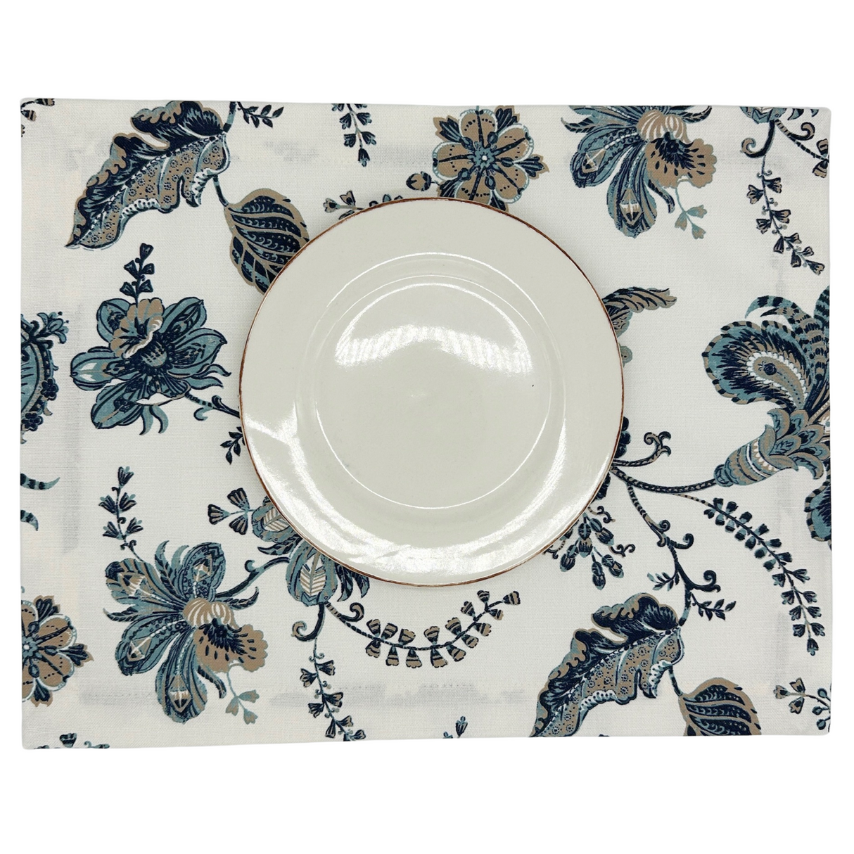 Set 4 Individuales antimanchas Flora azul