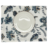 Set 4 Individuales antimanchas Flora azul