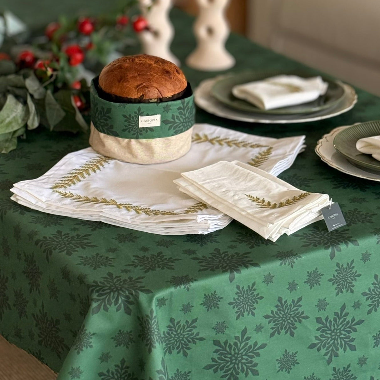 Mantel antimanchas rectangular Christmas Stars