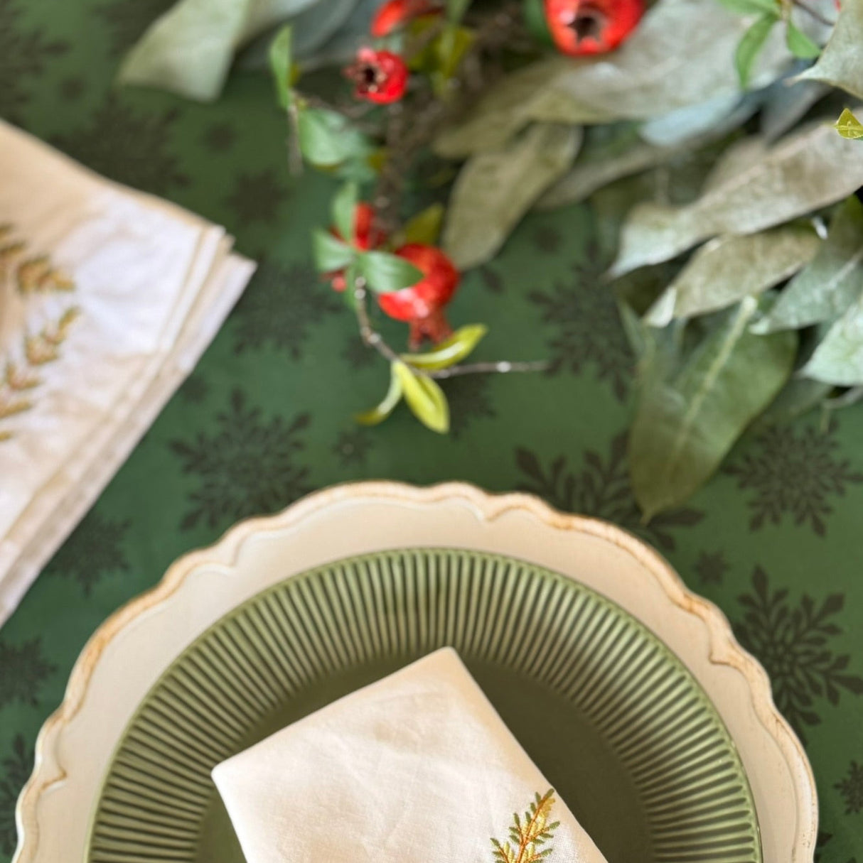 Mantel antimanchas redondo Christmas Stars