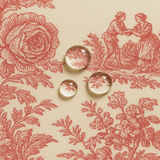 Mantel antimanchas redondo Toile de Jouy Rojo
