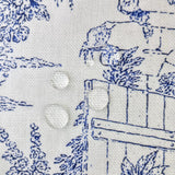 Set 4 Individuales antimanchas Toile de Jouy Azul