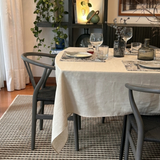 Mantel antimanchas rectangular 100% Lino Hueso