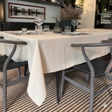 Mantel antimanchas cuadrado 100% lino Hueso