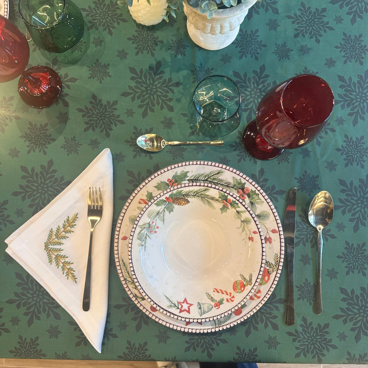 Vajilla Navidad 16 piezas Corona