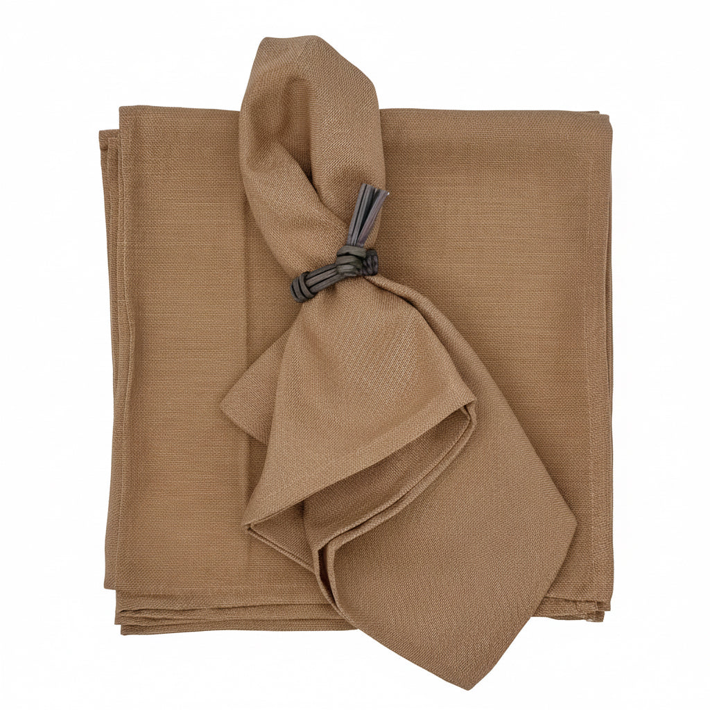 Set 4 Servilletas algodón ocre