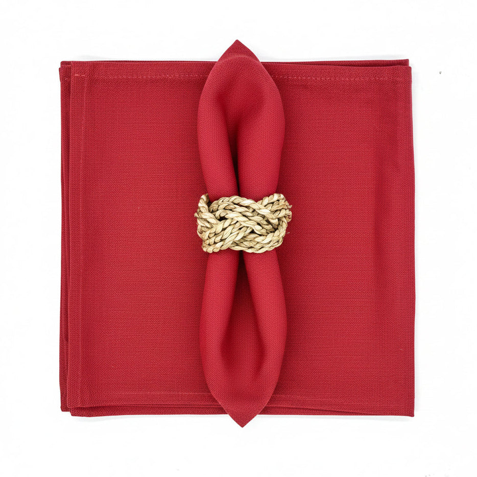 Set 4 Servilletas algodón rojo oscuro