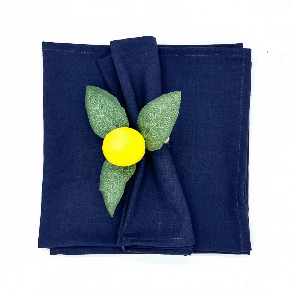 Set 4 Servilletas algodón azul marino
