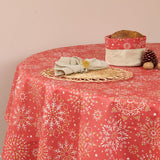 Mantel antimanchas redondo Snow rojo